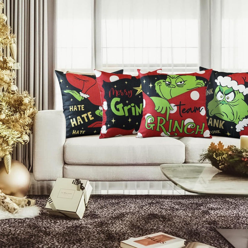 Christmas Pillow Cover — Linen, 45 × 45 cm, Styles 2–5