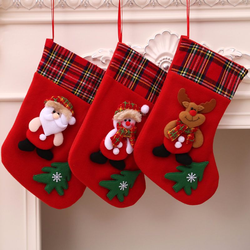Plush Velvet Christmas Stocking — Santa, Snowman or Deer