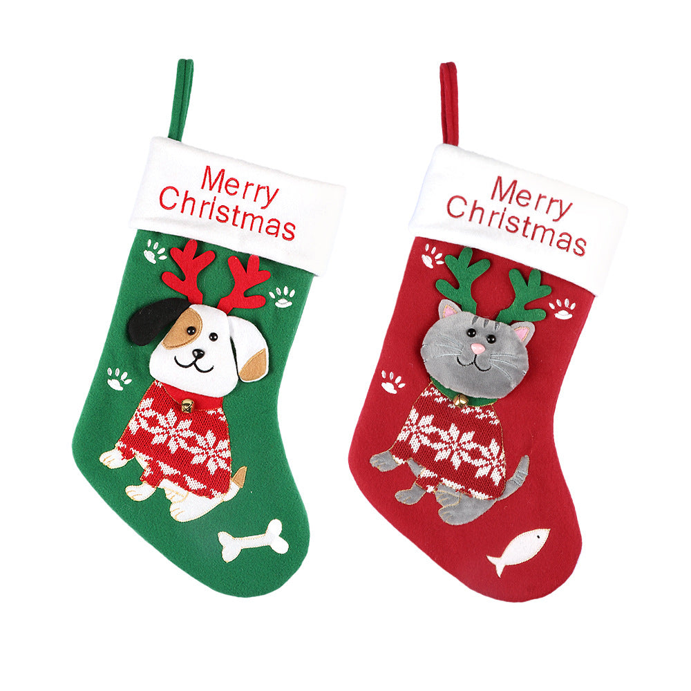 Cat & Dog Christmas Stocking Decoration — 2 Styles