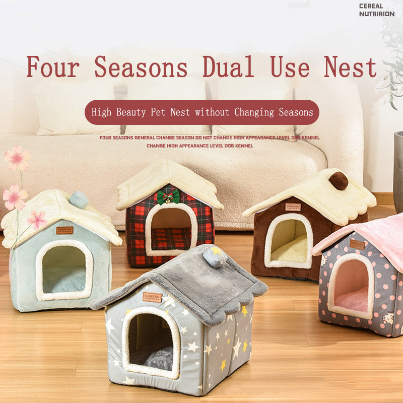 House-Style Pet Bed for Cats & Dogs