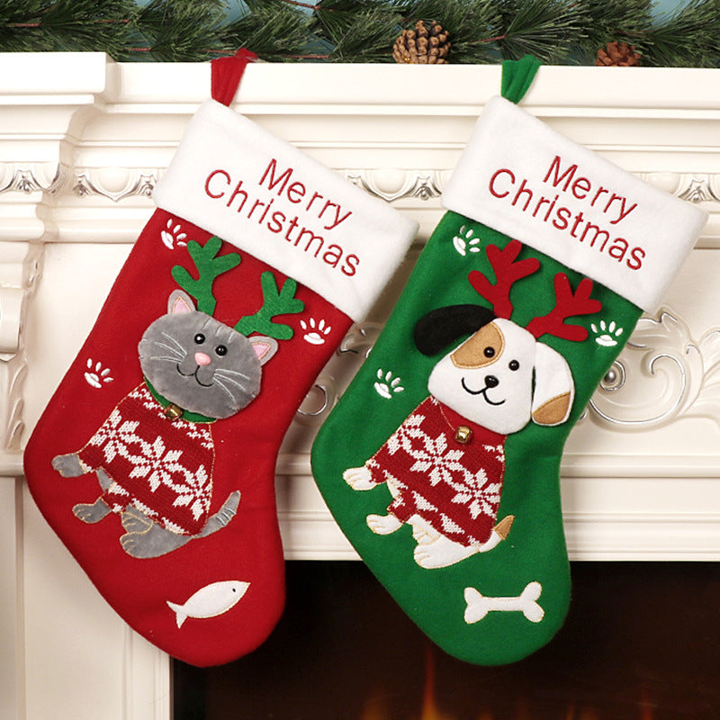 Cat & Dog Christmas Stocking Decoration — 2 Styles