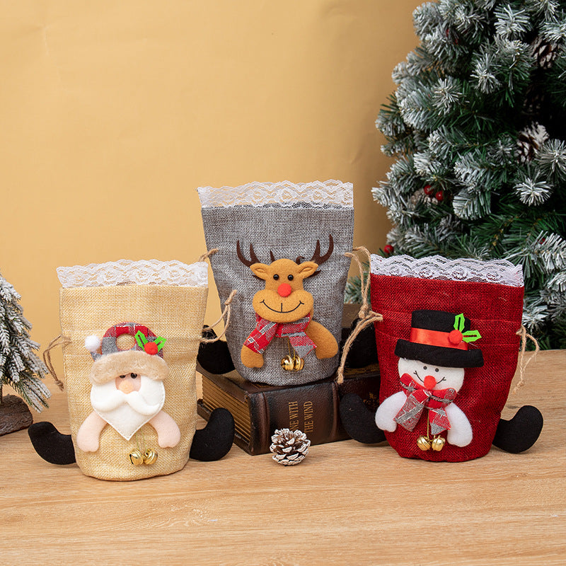 Fabric Christmas Apple Gift Bag — 6 Styles