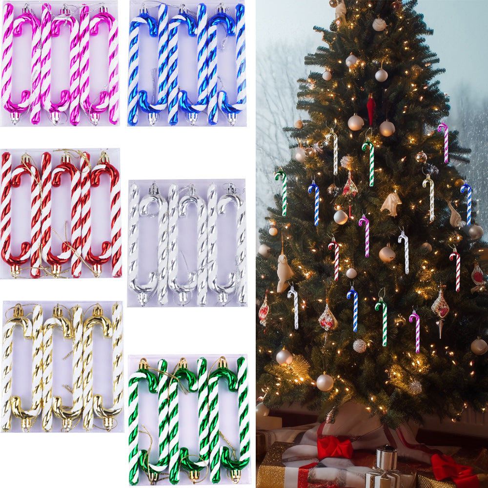 Christmas Candy Cane Ornaments — 6-Piece Set, 12 cm