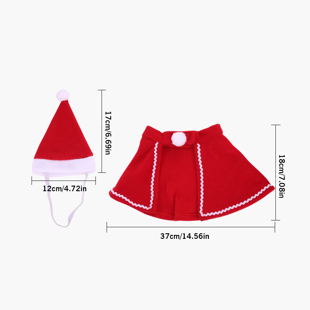 Christmas Pet Hat & Cloak Set for Cats & Small Dogs