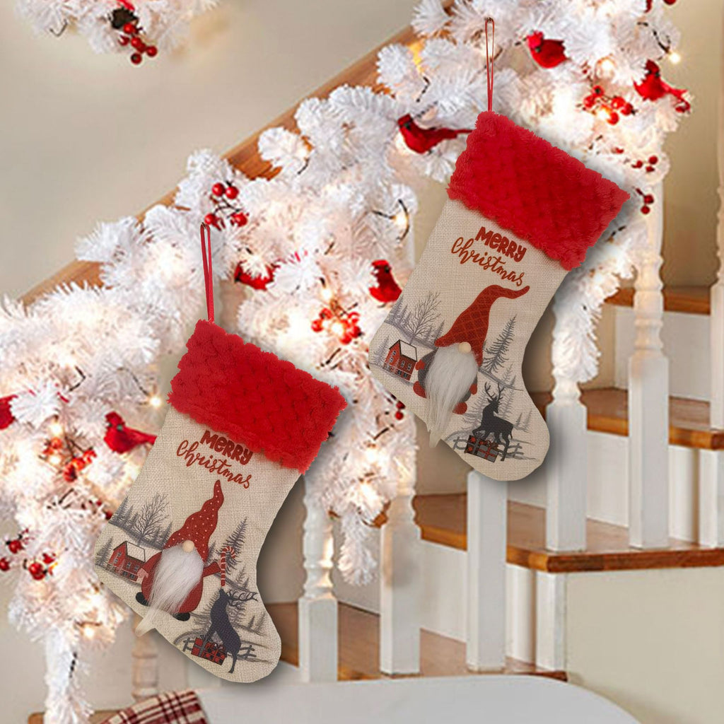 Faceless Christmas Stocking Decoration — Red Dot or Check Hat