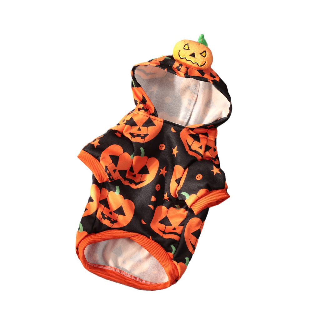 Halloween Pumpkin Hoodie Sweatshirt for Small Dogs & Cats