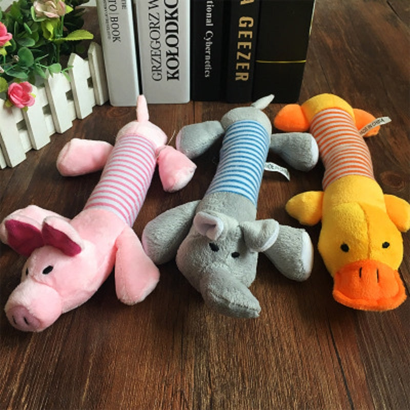 Plush Squeaky Dog Toy — Elephant, Pig or Duck