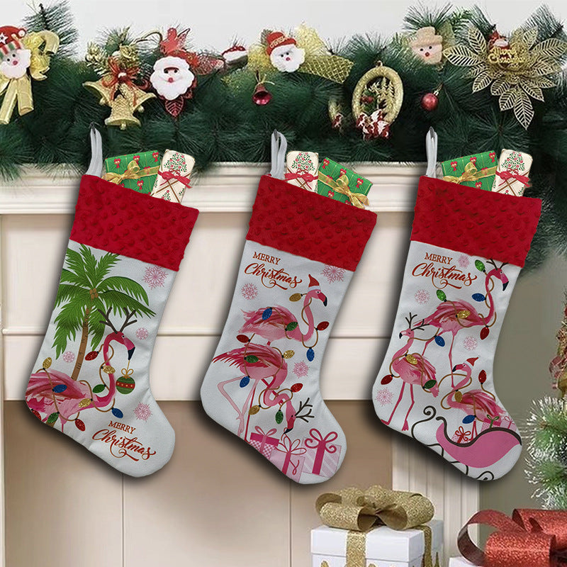 Pink Flamingo Christmas Stocking Decoration — 3 Styles
