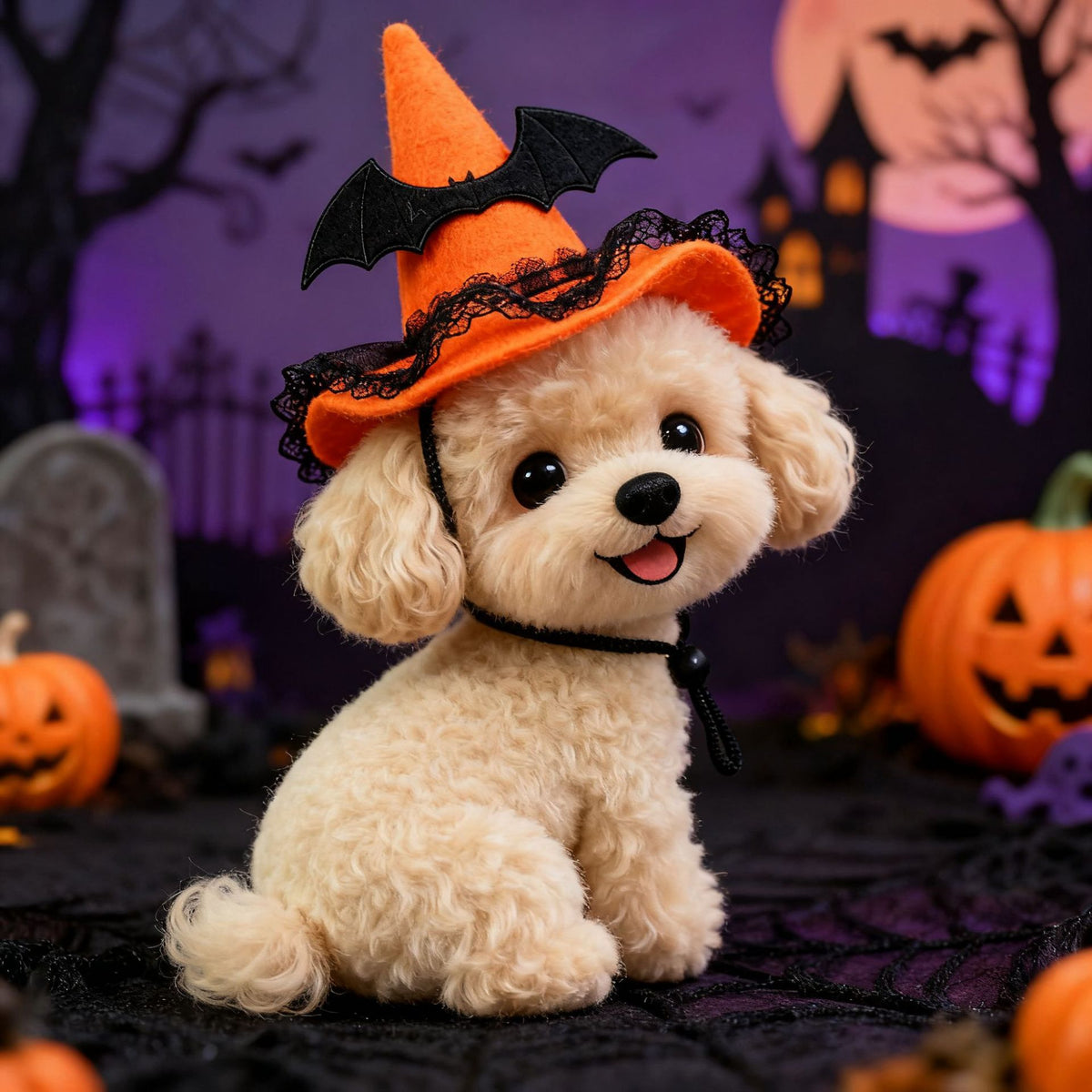 Mini Halloween Hat for Pets — Pumpkin, Bat & Spider Styles for Cats, Dogs & Rabbits