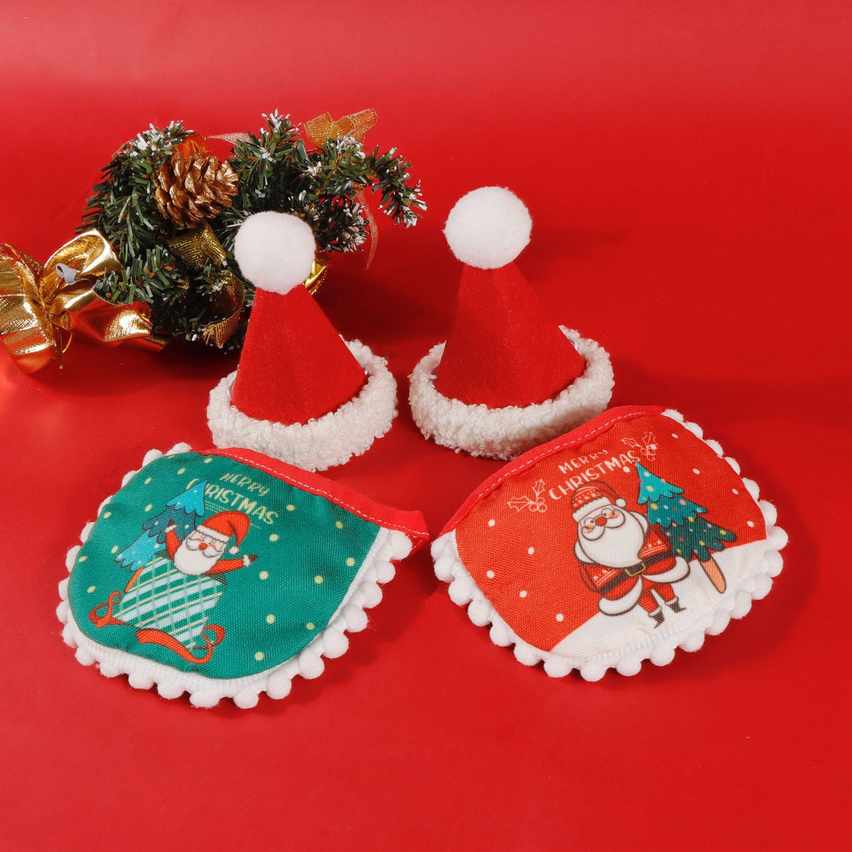 Christmas Pet Hat & Scarf Accessories for Cats and Dogs