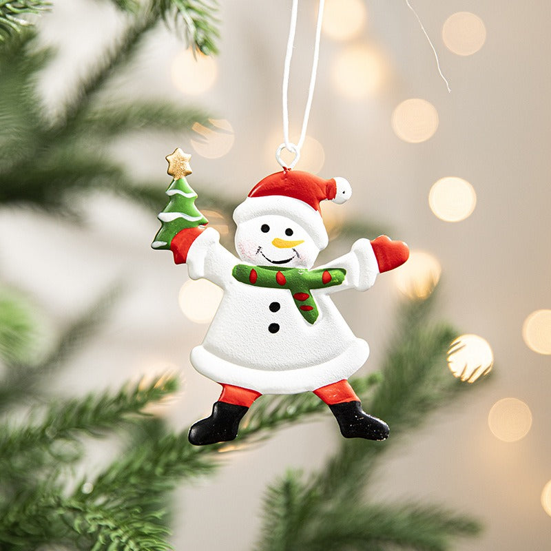 Wrought-Iron Christmas Ornaments — Snowman, Santa & Angel