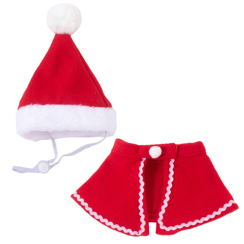 Christmas Pet Cloaks & Hat Sets for Cats and Dogs