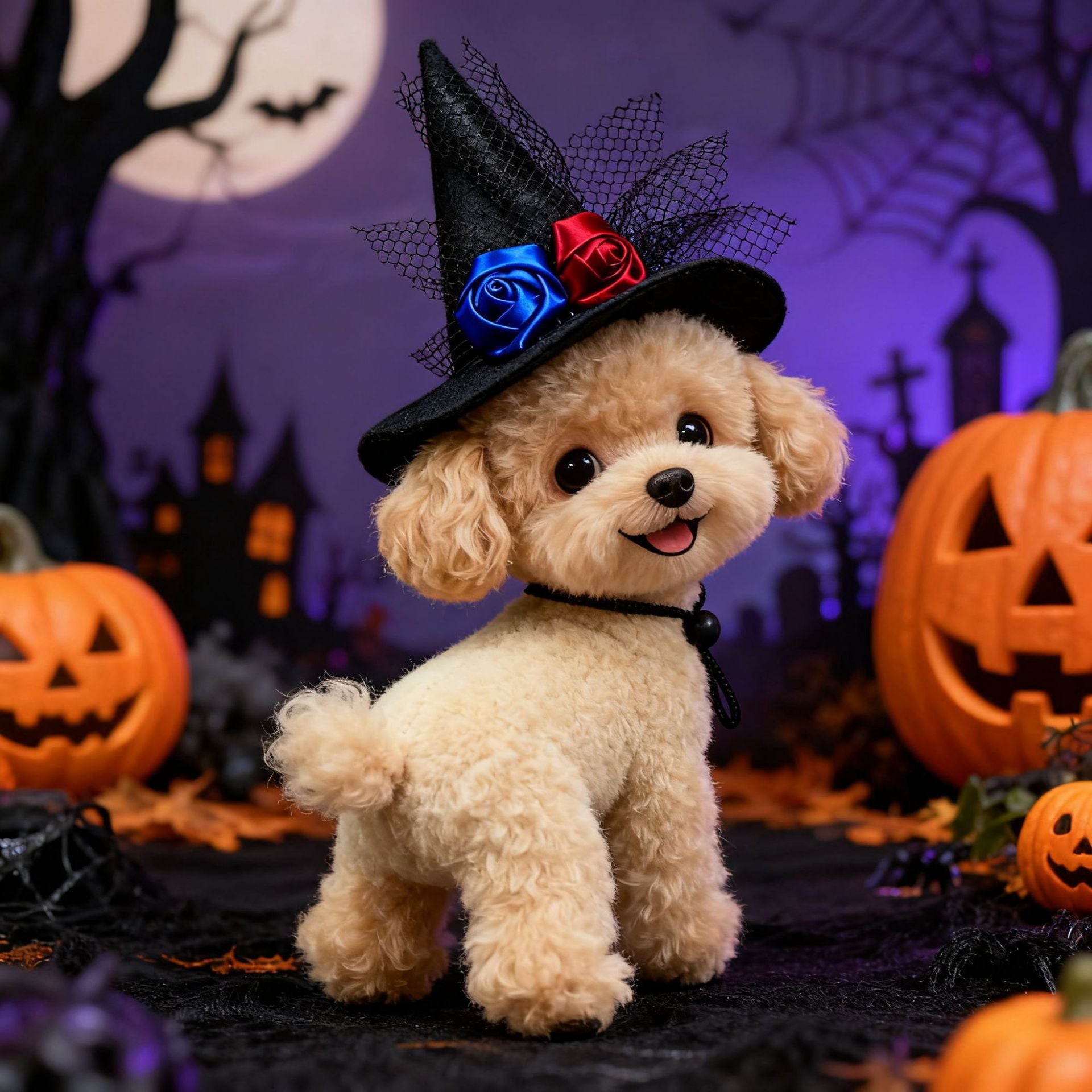 Mini Halloween Hat for Pets — Pumpkin, Bat & Spider Styles for Cats, Dogs & Rabbits