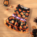 Halloween Pet Dog Dress for Medium and Small Dogs, Pumpkin Lace Skirt Factory Drop Shipping