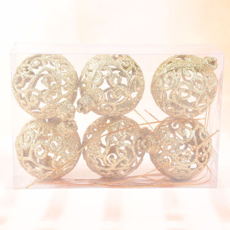 Hollow Plastic Christmas Ball Ornament — Gold, Red or Silver