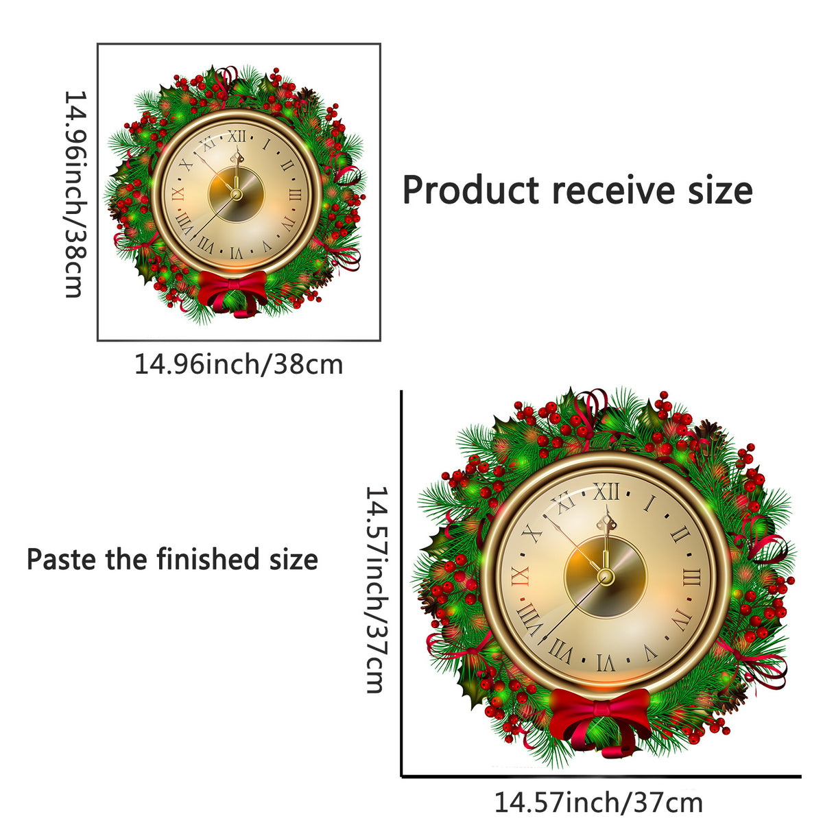 Christmas Countdown Wreath Wall Sticker — 1 Piece