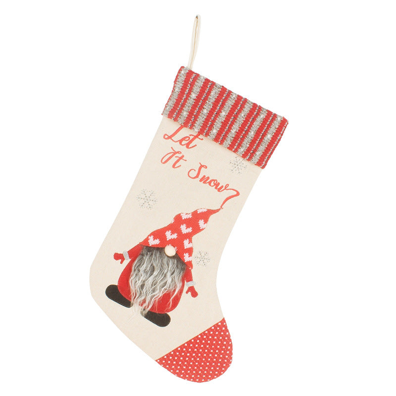 Cloth Christmas Stocking Gift Bag — 4 Designs
