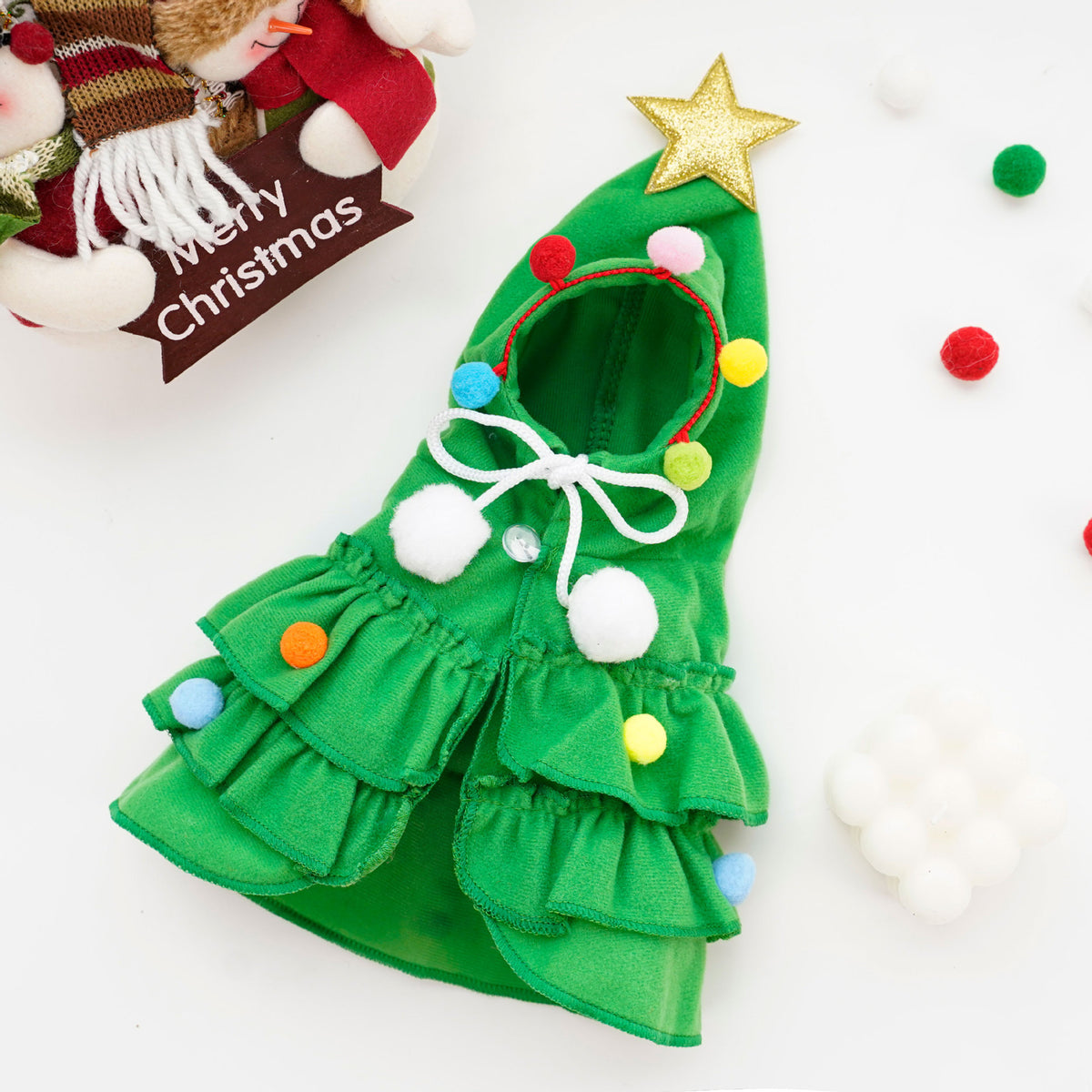 Christmas Dog Cloak – Red or Green, S–L