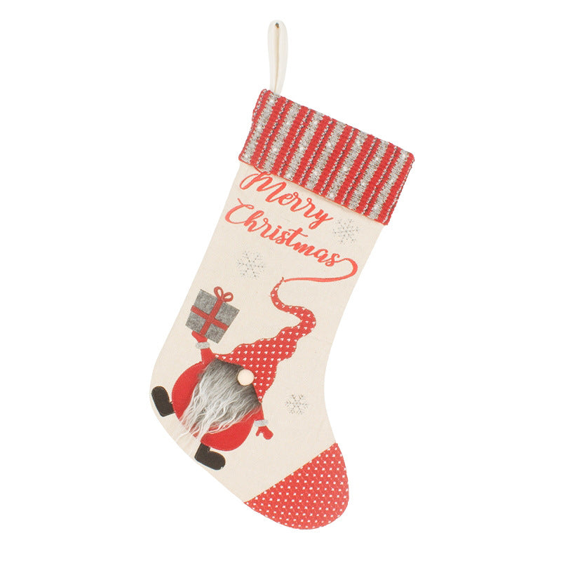 Cloth Christmas Stocking Gift Bag — 4 Designs
