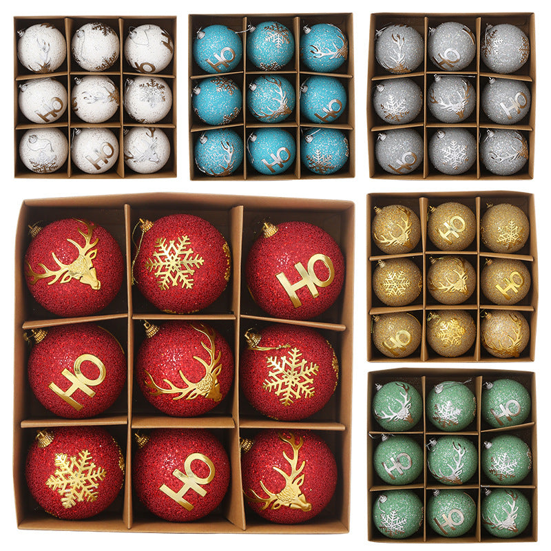 Handmade 8 cm Plastic Christmas Ball Ornament — 7 Colors