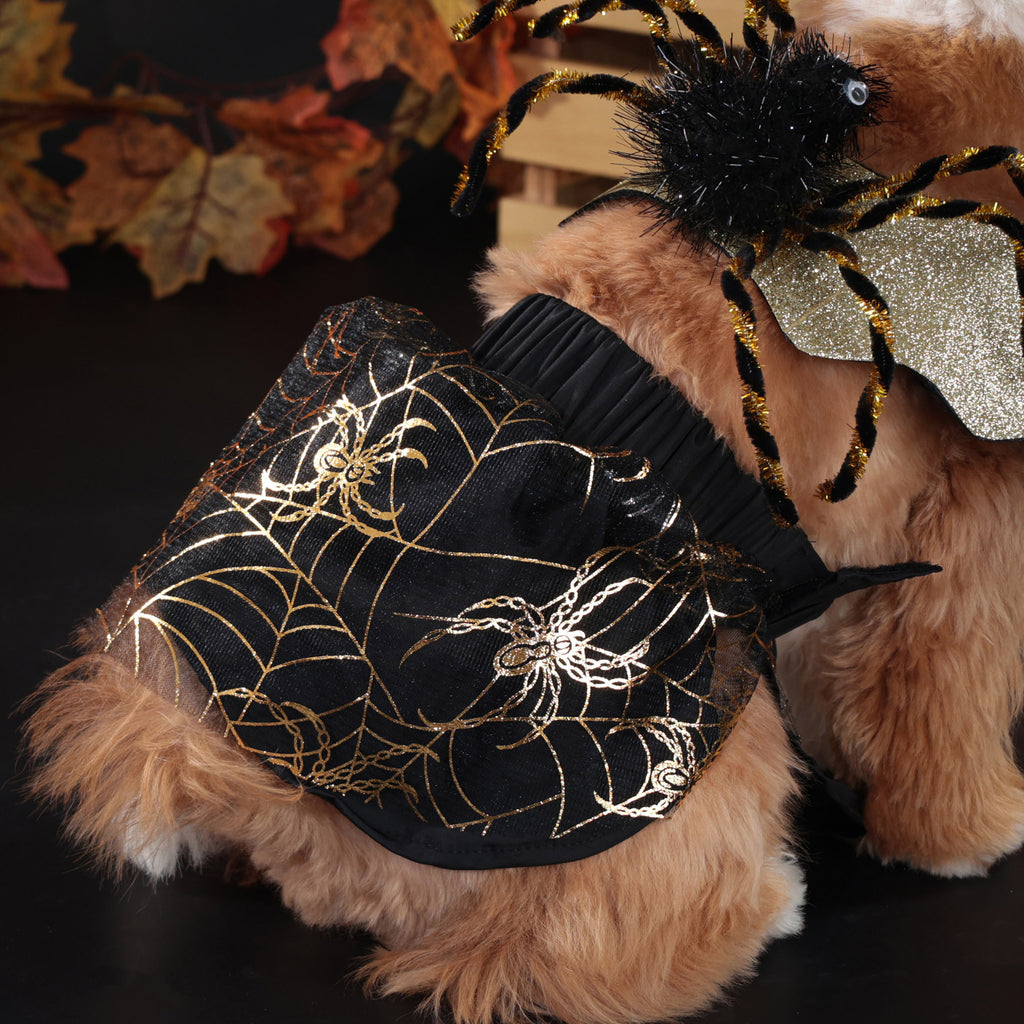 Halloween Pet Dog Costume Spooky Spider Wings Transformation Dress Set Factory Direct