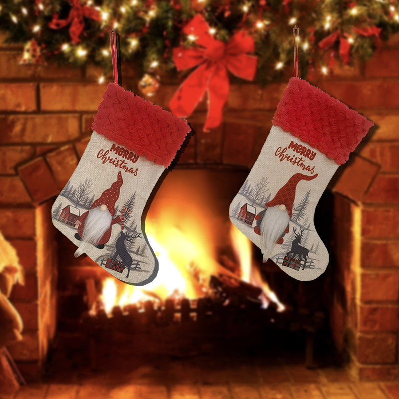 Faceless Christmas Stocking Decoration — Red Dot or Check Hat