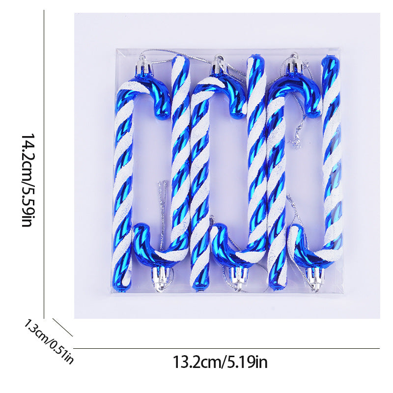 Christmas Candy Cane Ornaments — 6-Piece Set, 12 cm