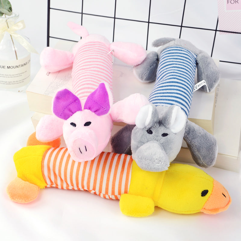 Plush Squeaky Dog Toy — Elephant, Pig or Duck