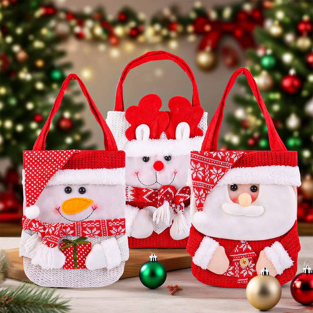 Knitted Christmas Gift Bag — 3 Styles