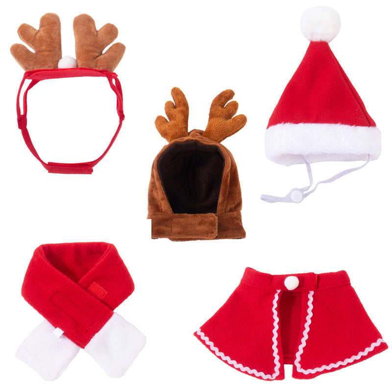 Christmas Pet Cloaks & Hat Sets for Cats and Dogs