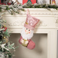 Sequin Christmas Stocking Gift Bag — Santa, Snowman & Deer