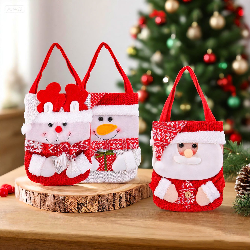 Knitted Christmas Gift Bag — 3 Styles