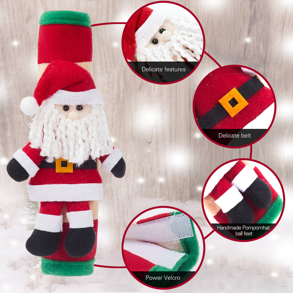Mr. & Mrs. Claus Refrigerator Handle Decorations — Cloth Set