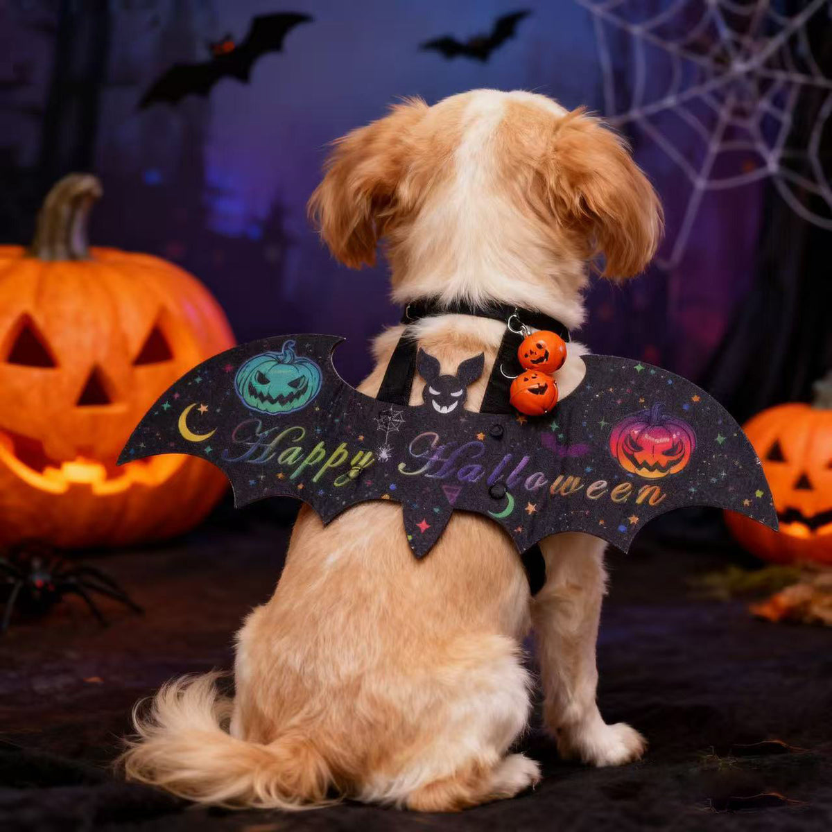 Creative Halloween Bat Wings Costume for Dogs and Cats, Funny Pet Clothing for Corgi, Pomeranian
