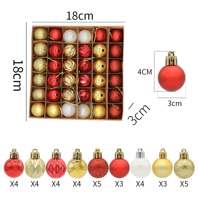 36-Piece Christmas Ball Ornament Set — 3 Color Mixes