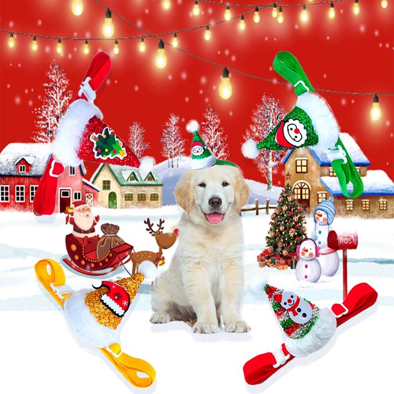 Christmas Pet Cone Hat with Adjustable Strap
