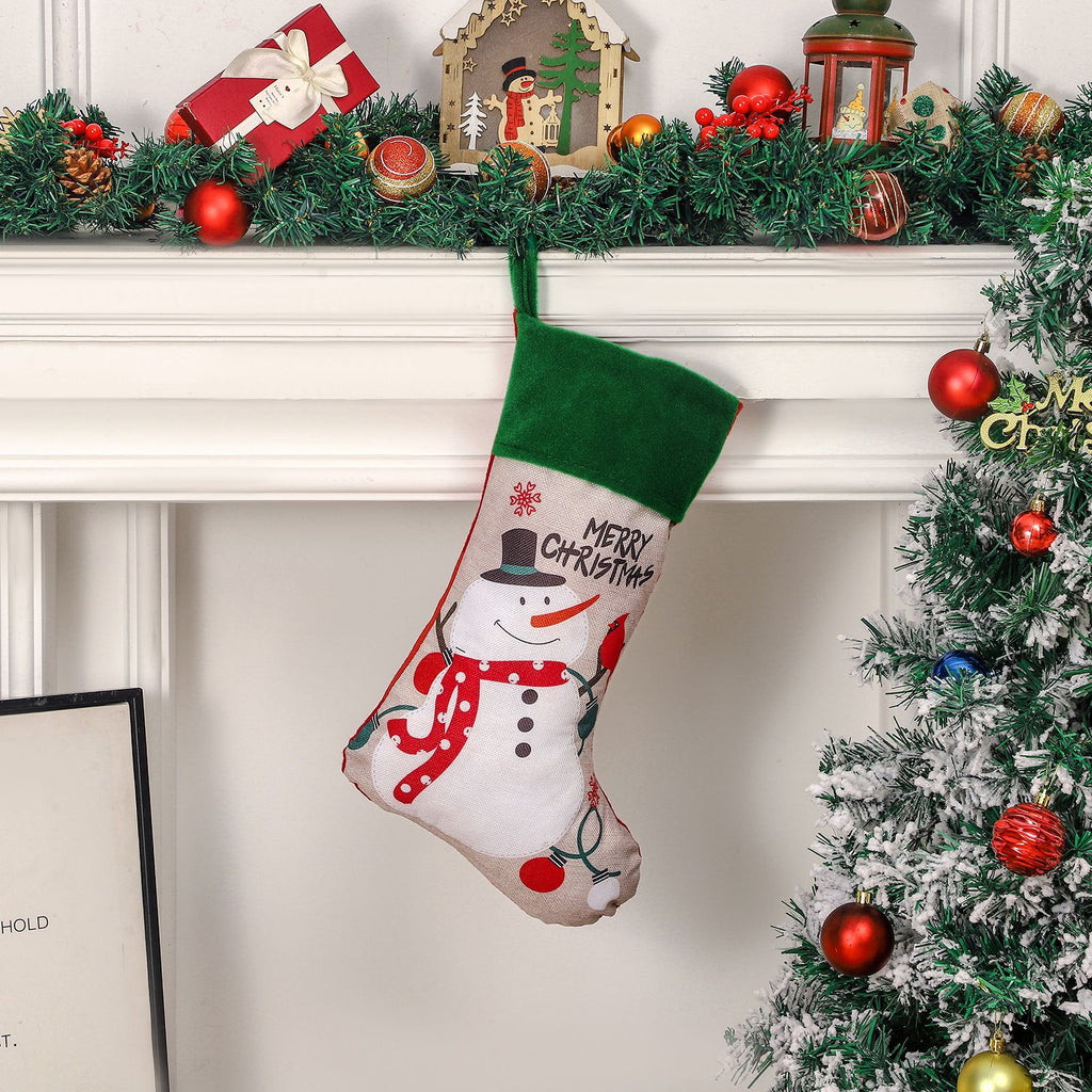 Christmas Stocking Gift Bag — Santa or Snowman