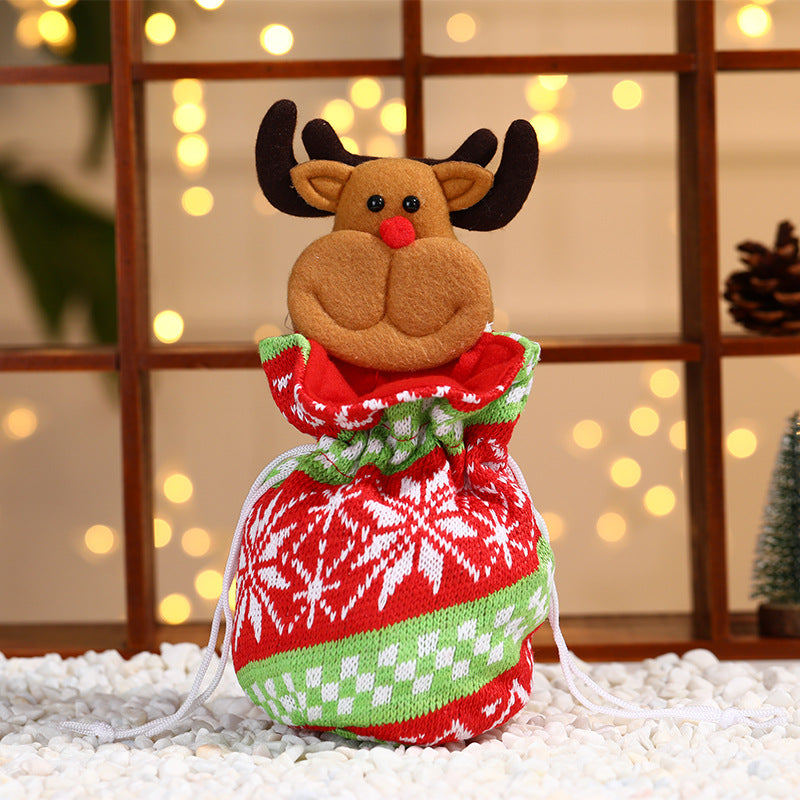 Knitted Christmas Gift Bag — Santa, Snowman or Deer