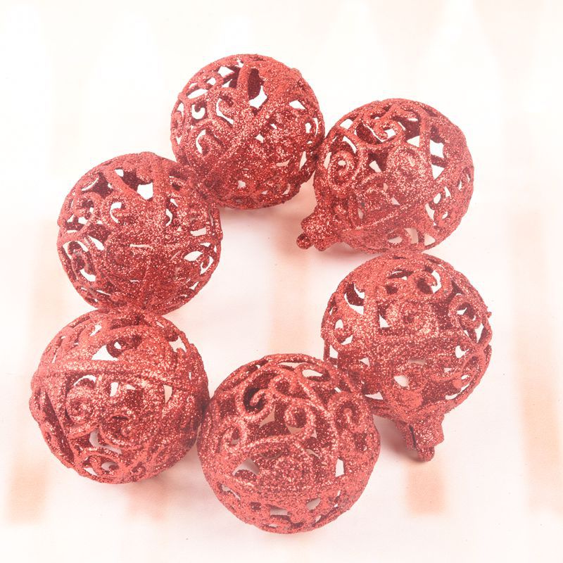 Hollow Plastic Christmas Ball Ornament — Gold, Red or Silver