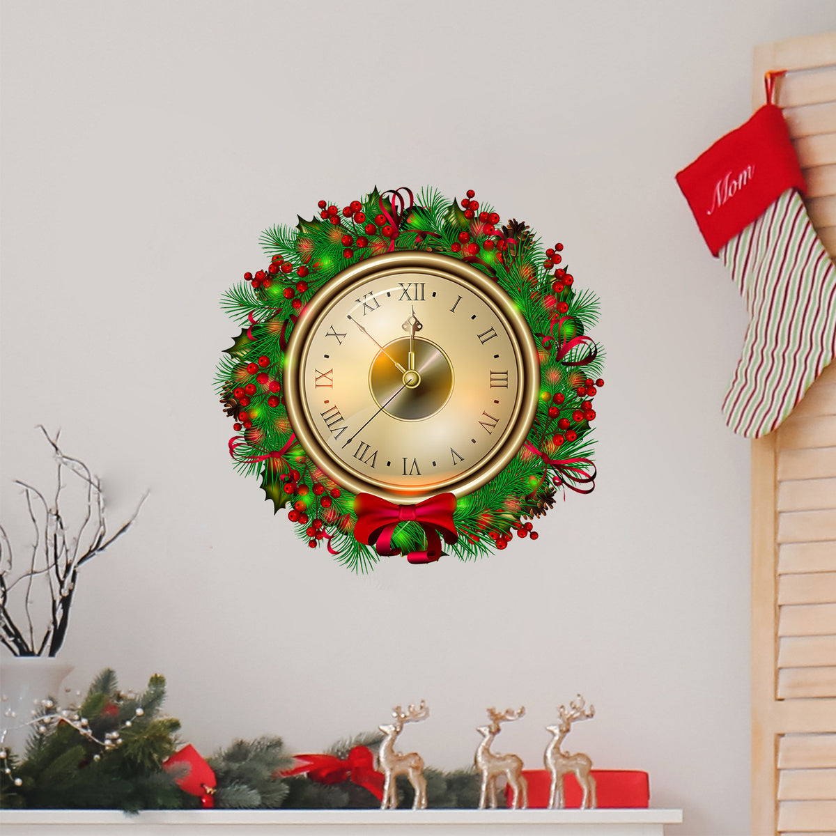 Christmas Countdown Wreath Wall Sticker — 1 Piece