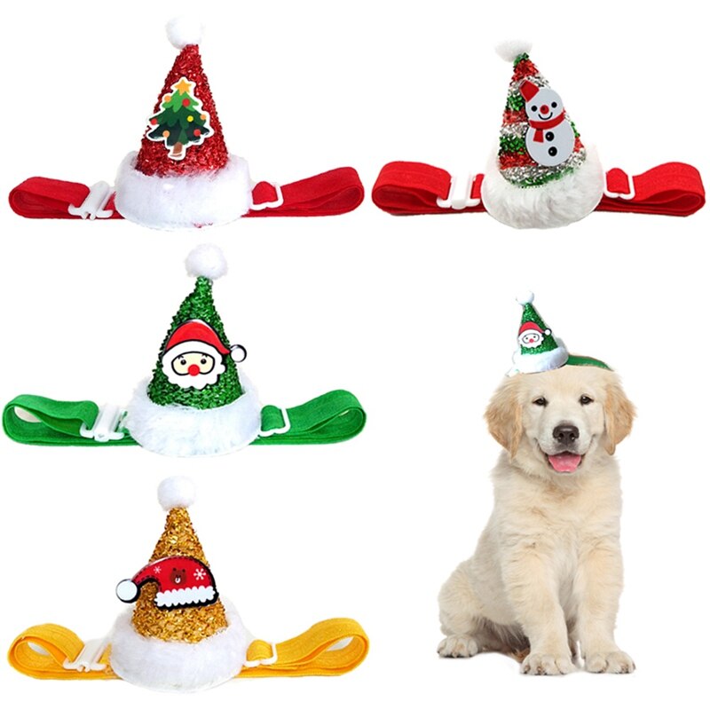 Christmas Pet Cone Hat with Adjustable Strap