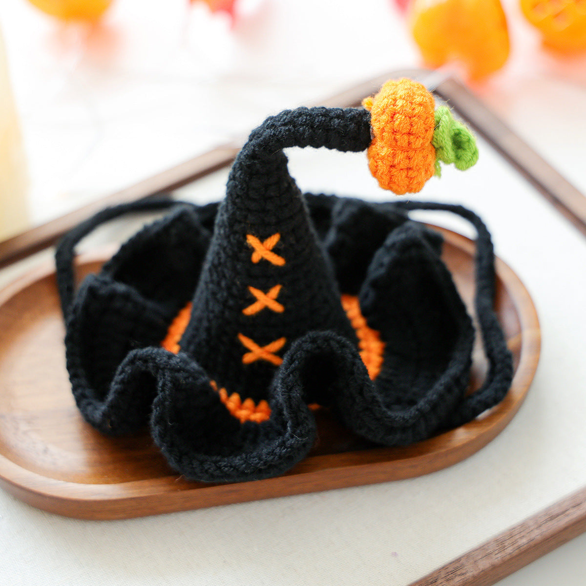 Halloween Pumpkin Wizard Hat for Cats & Small Dogs
