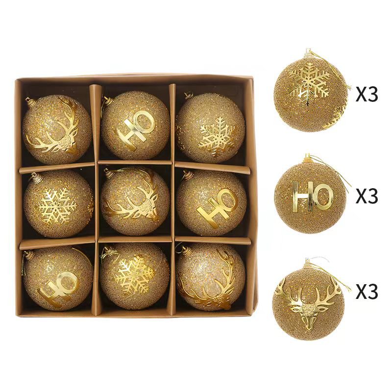 Handmade 8 cm Plastic Christmas Ball Ornament — 7 Colors