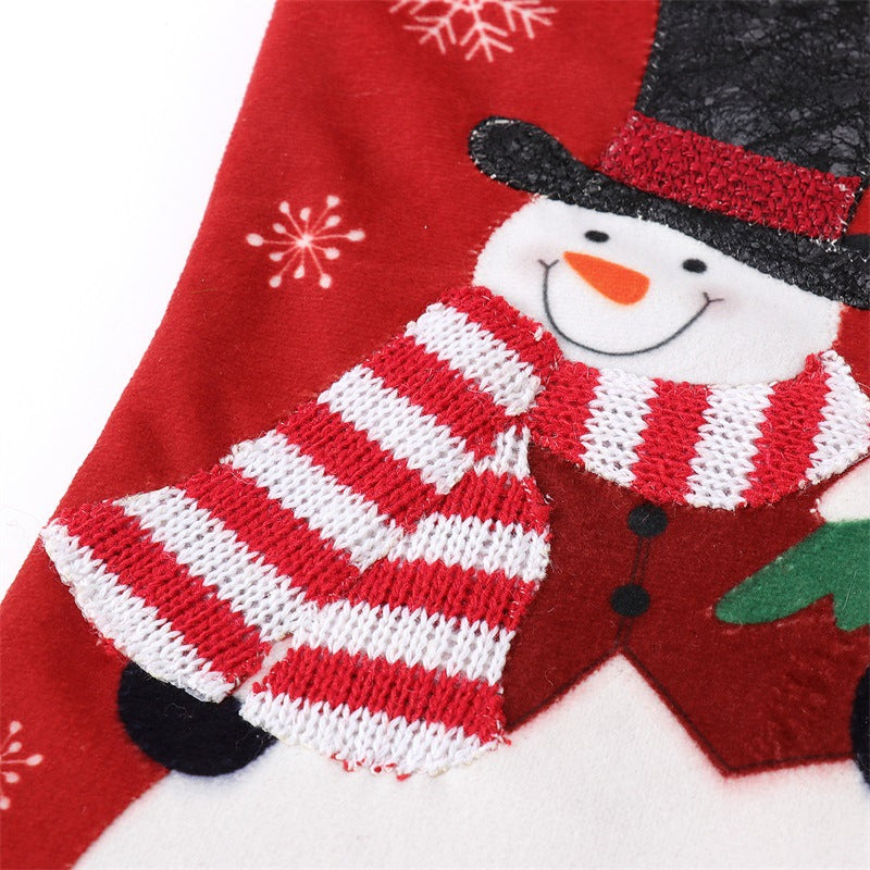 Velvet-Style Christmas Stocking — Santa or Snowman