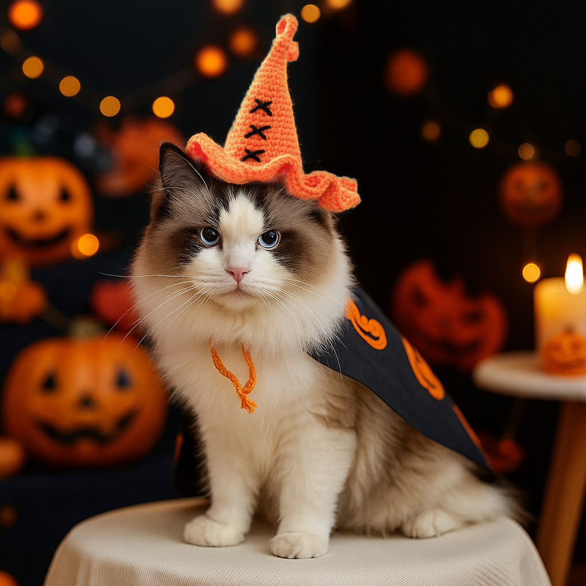 Pet Accessories Knitted Wizard Hat for Dogs and Cats, Cute Halloween Costume Decoration