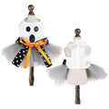 Ghost Face Ghost Polka Dot Bow Halloween Pet Tulle Dress for Maltese, Gray Mesh Festival Costume