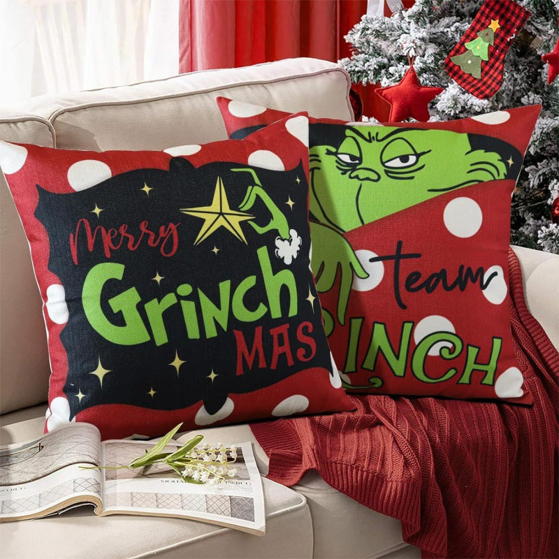 Christmas Pillow Cover — Linen, 45 × 45 cm, Styles 2–5