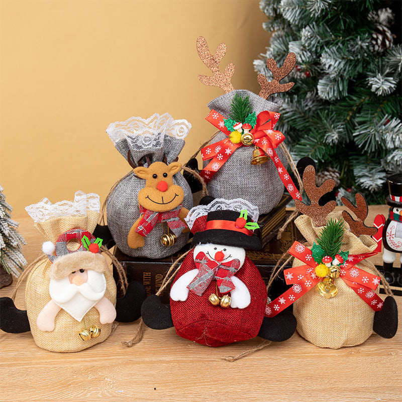 Fabric Christmas Apple Gift Bag — 6 Styles
