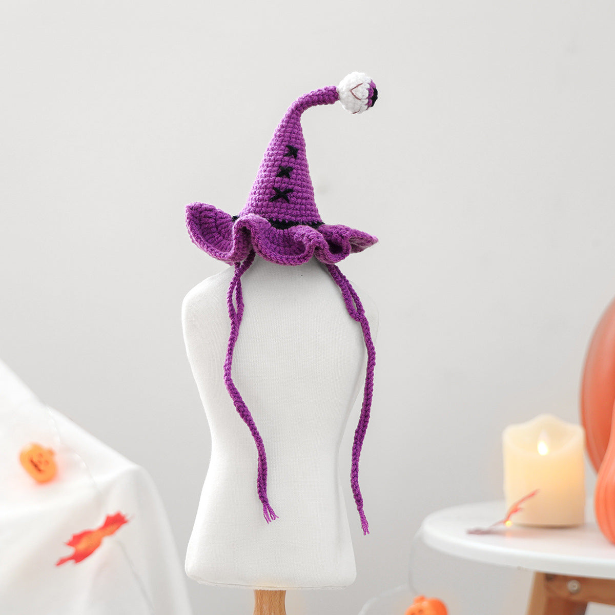 Halloween Pumpkin Wizard Hat for Cats & Small Dogs