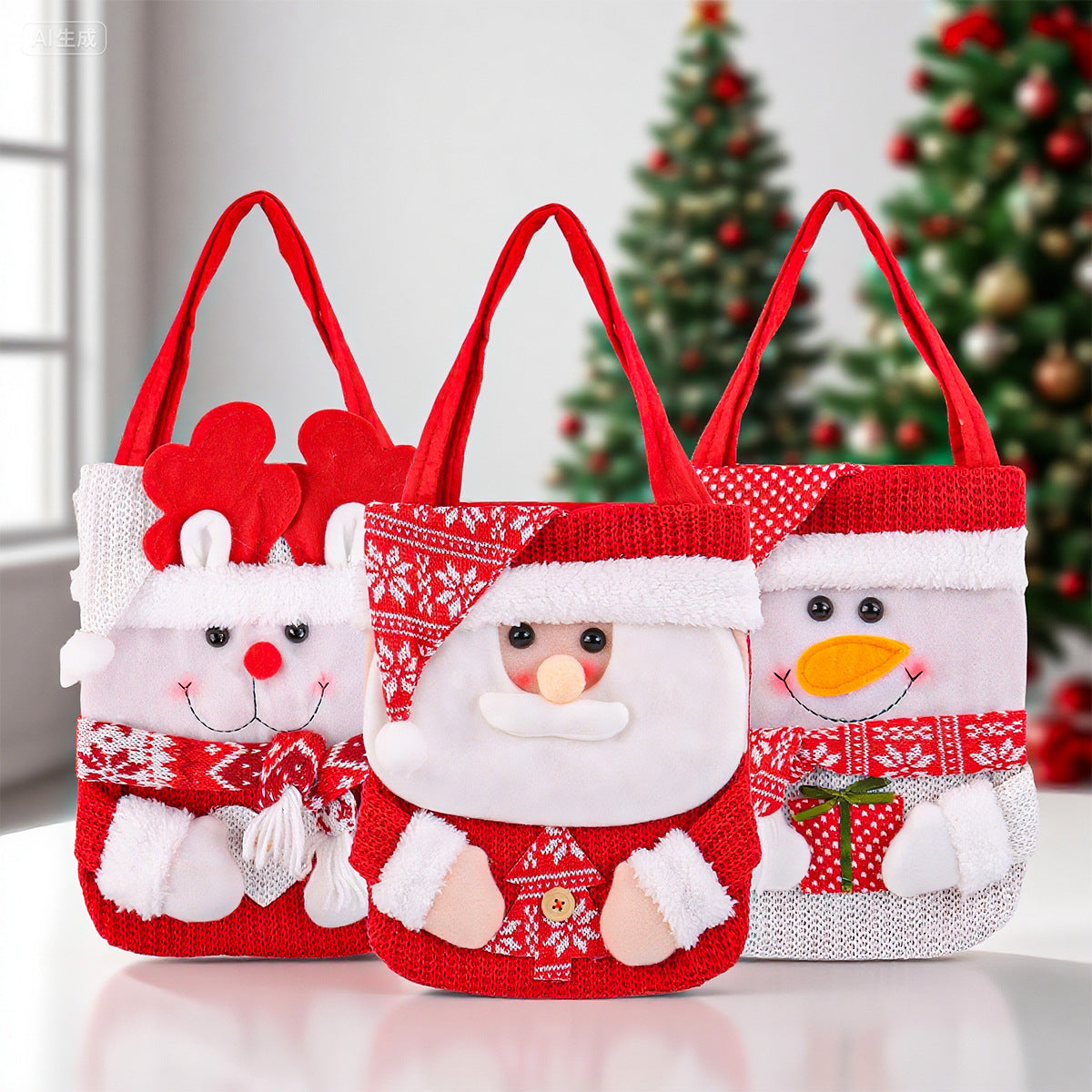 Knitted Christmas Gift Bag — 3 Styles